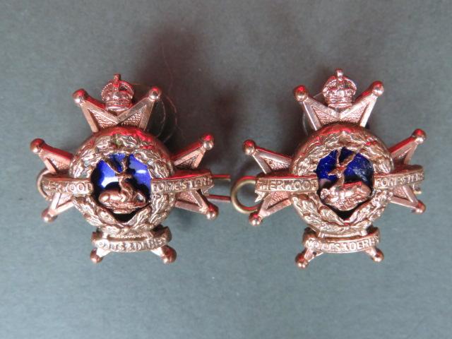 British Army The Sherwood Foresters (Nottinghamshire & Derbyshire Regiment) Post 1903 Officer's Collar Badges