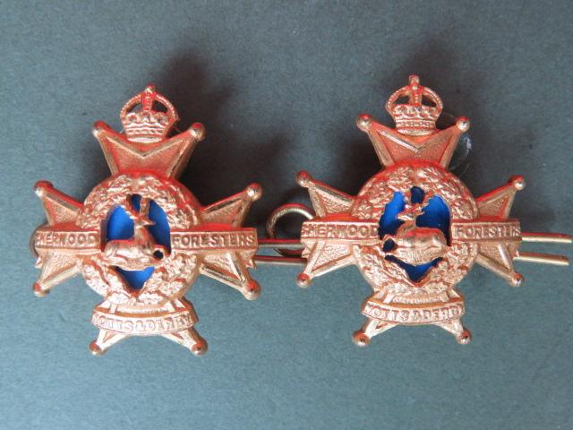 British Army The Sherwood Foresters (Nottinghamshire & Derbyshire Regiment) Post 1903 Officer's Mess Dress Collar Badges