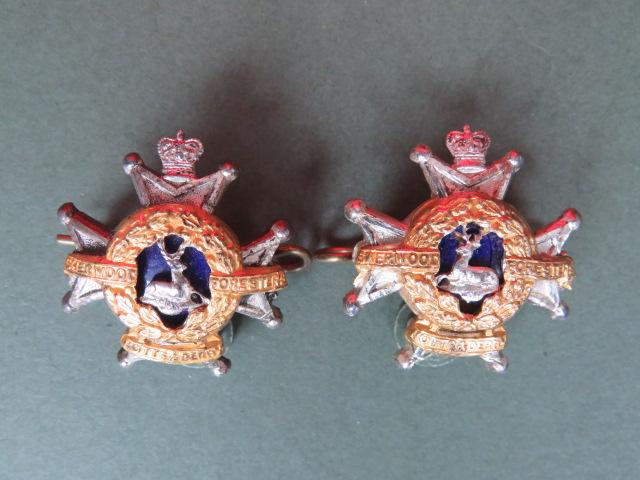 British Army The Sherwood Foresters (Nottinghamshire & Derbyshire Regiment) Post 1953 Officer's Mess Dress Collar Badges