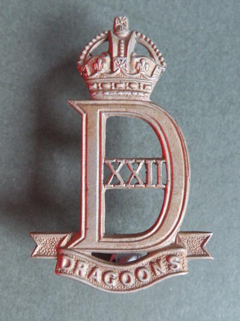 British Army WW2 22nd Dragoons Cap Badge