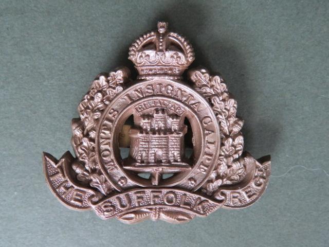 British Army WW2 Economy The Suffolk Regiment Cap Badge