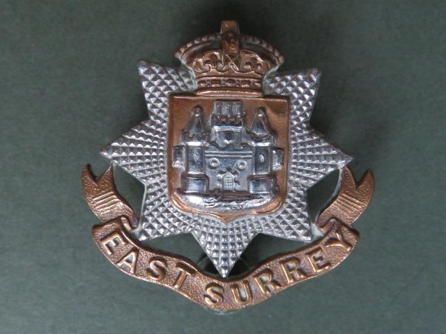 British Army Edwardian Period with Tudor Crown East Surrey Regiment Cap Badge