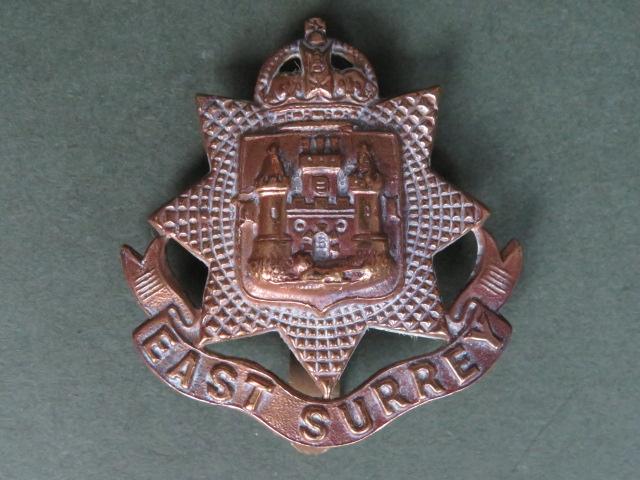 British Army WW1 Economy East Surrey Regiment Cap Badge