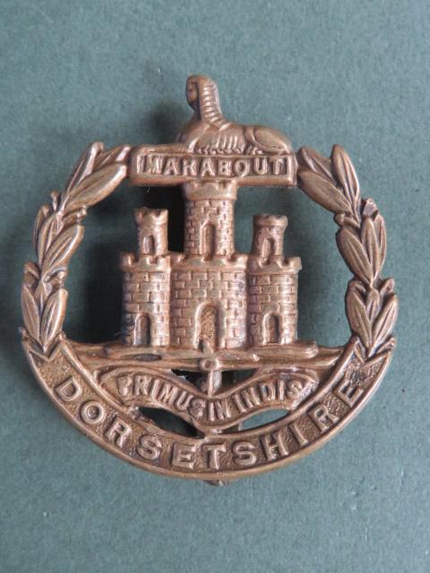 British Army WW1 Economy Issue The Dorsetshire Regiment Cap Badge