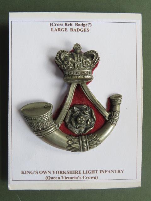 British Army Pre 1901 Queen Victoria Period King's Own Yorkshire Light Infantry Badge
