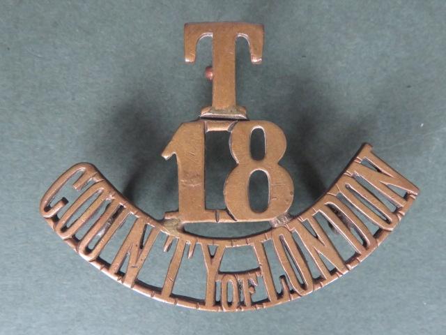 British Army The 18th London Regiment (London Irish Rifles) Shoulder Title