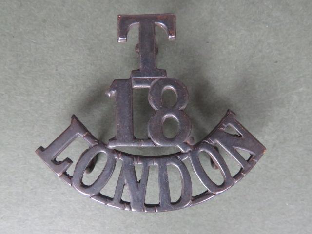 British Army The 18th London Regiment (London Irish Rifles) Shoulder Title