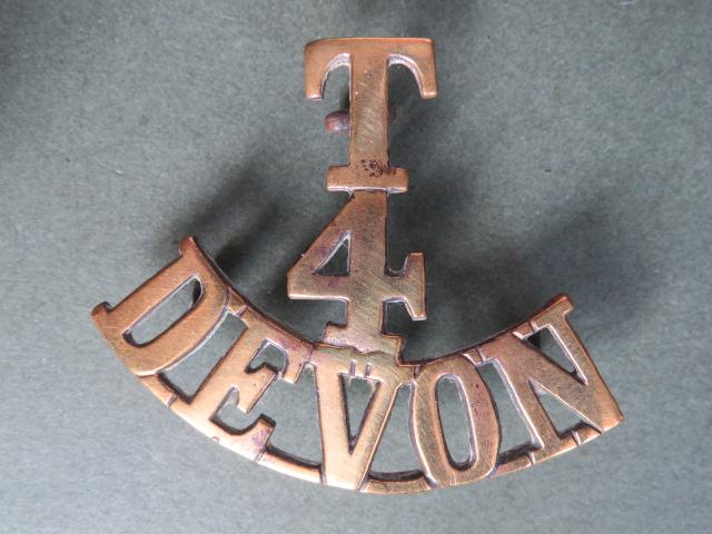 British Army The 4th Devonshire Territorial Battalion Shoulder Title