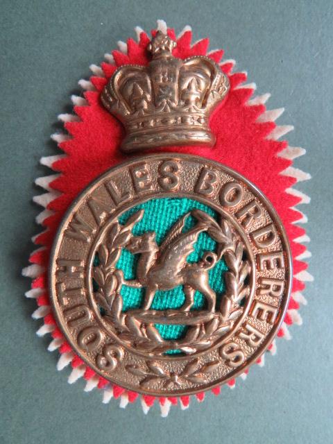 British Army The South Wales Borderers Pre 1901 Glengarry Badge and Backing