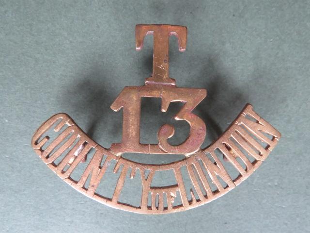 British Army 13th London Regiment (T 13 County of London) Shoulder Title