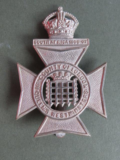 British Army 16th County of London Battalion (Queen's Westminster Rifles) Cap Badge