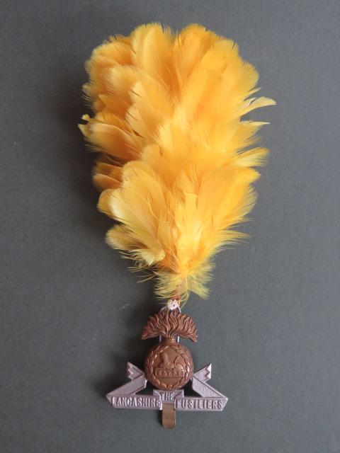 British Army The Lancashire Fusiliers Cap Badge and Hackle