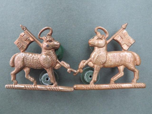 British Army The Queen's Royal Regiment (West Surrey) Post 1924 Pattern Collar Badges