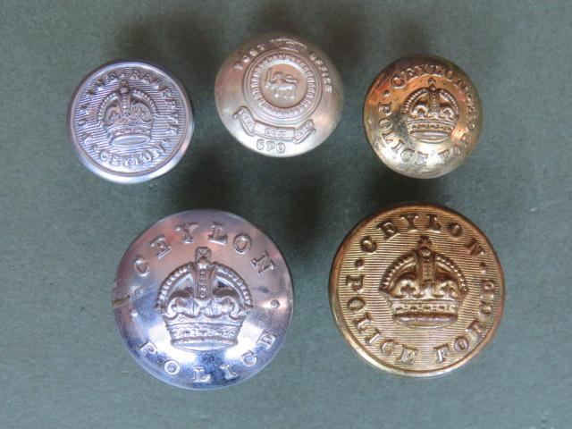 British Commonwealth 4 Ceylon Police Force Uniform Buttons