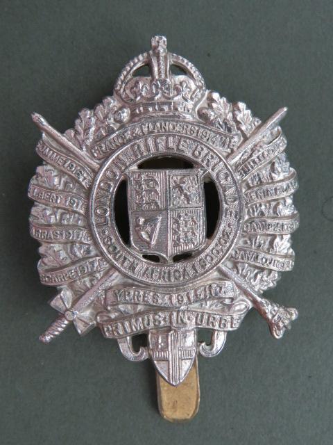 British Army The 5th City of London Regiment (London Rifle Brigade) Post WW1 Cap Badge