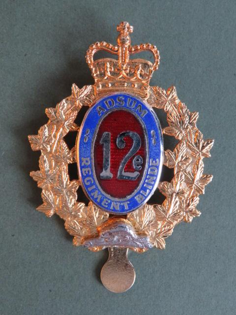 Canada Army 12e Regiment Blinde Du Canada Cap Badge