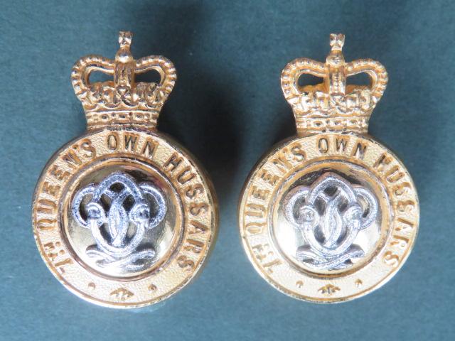 British Army The 7th Queen's Own Hussars Officers' Collar Badges