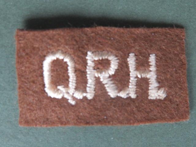 British Army The Queen's Royal Hussars No2 Dress Shoulder Title