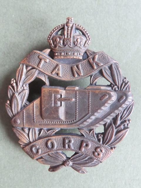 British Army The Tank Corps Officers' Service Dress Cap Badge