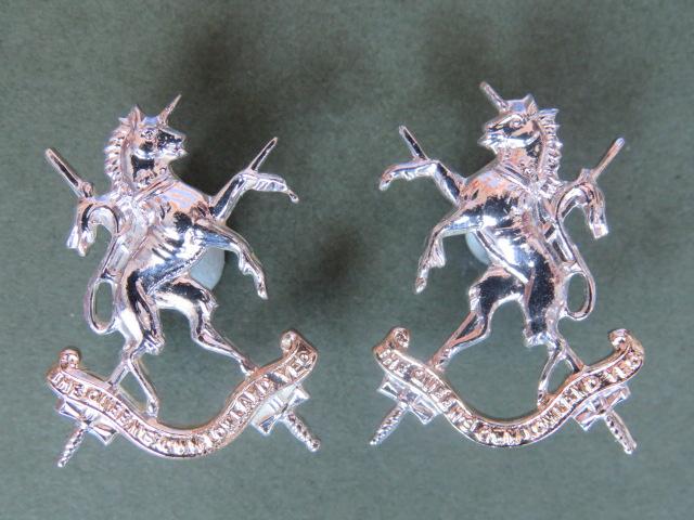 British Army The Queen's Own Lowland Yeomanry Collar Badges