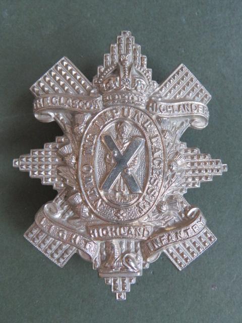 British Army Pre 1953 The 1st Battalion The Glasgow Highlanders, The Highland Light Infantry Glengarry Badge