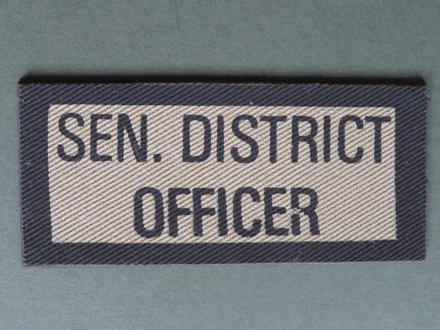 Rhodesia Army Home Affairs Senior District Officer Chest Title