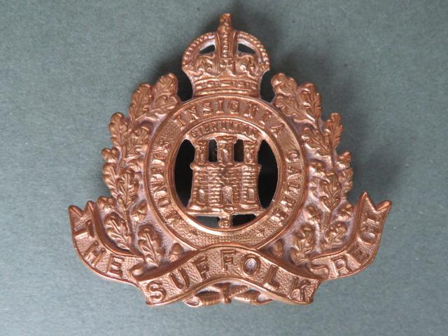 British Army WW1 Economy The Suffolk Regiment Cap Badge