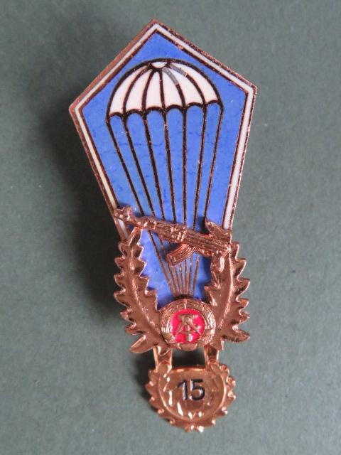 East Germany (DDR) Parachute Badge with 15 Jumps Hanger