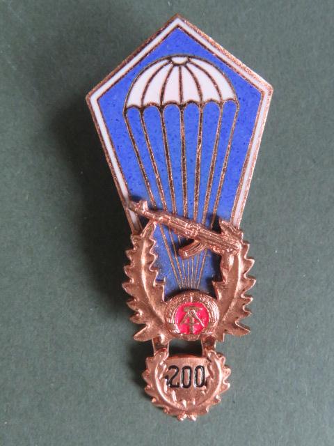 East Germany (DDR) Parachute Badge with 200 Jumps Hanger