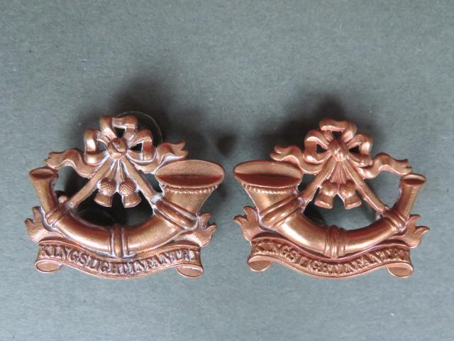 British Army The Kings Shropshire Light Infantry Collar Badges